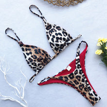 Load image into Gallery viewer, OMKAGI Bikini High Cut Leopard Bikini Set Bathing Suit Beachwear Push Up Swimwear Bikinis 2020 Mujer Swimsuit Swimwear Women