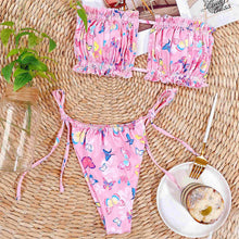 Load image into Gallery viewer, Sexy Butterfly Print Bandeau Polka Dot Bikini Swimsuit Female Swimwear Women Two-pieces Bikini set Bather Bathing Suit V1242B