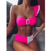 Load image into Gallery viewer, 2020 Sexy Women High Waist Bikini Swimsuit Swimwear Female Bandeau Thong Brazilian Biquini Bikini Set Bathing Suit Bather