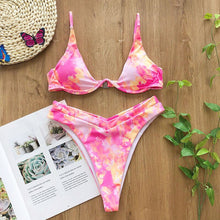 Load image into Gallery viewer, Bikini 2020 Summer Bandage Swimsuit Women Push Up Swimwear Padded Bra Bikini Set Solid Beach Wear Bathing Suit Brazilian Biquini
