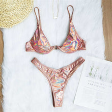 Load image into Gallery viewer, Sexy V-bar Underwired Bikini 2020 Female Swimsuit Women Swimwear Two-piece V shape Wire Bikini set Bather Bathing Suit Swim V439