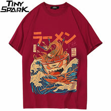 Load image into Gallery viewer, Japanese Harajuku T-Shirt Men 2020 Summer Hip Hop T Shirts Noodle Ship Cartoon Streetwear Tshirts Short Sleeve Casual Top Cotton