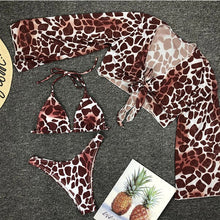 Load image into Gallery viewer, OMKAGI Bikini High Cut Leopard Bikini Set Bathing Suit Beachwear Push Up Swimwear Bikinis 2020 Mujer Swimsuit Swimwear Women