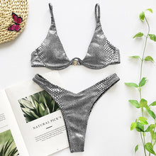 Load image into Gallery viewer, Bikini 2020 Summer Bandage Swimsuit Women Push Up Swimwear Padded Bra Bikini Set Solid Beach Wear Bathing Suit Brazilian Biquini