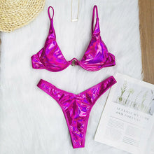 Load image into Gallery viewer, Bikini 2020 Summer Bandage Swimsuit Women Push Up Swimwear Padded Bra Bikini Set Solid Beach Wear Bathing Suit Brazilian Biquini