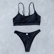 Load image into Gallery viewer, Low Waist Hollow Bikini Woman Swimsuit Solid Sexy Brazilian Bikini Mujer 2019 Bath Suit Swimwear Women Summer Beachwear Biquini