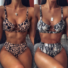 Load image into Gallery viewer, 2020 Sexy Women High Waist Bikini Swimsuit Swimwear Female Bandeau Thong Brazilian Biquini Bikini Set Bathing Suit Bather