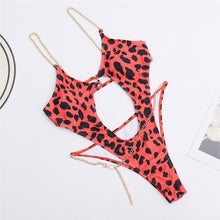 Load image into Gallery viewer, Nadafair Chain One Piece Swimwear Women Summer Sexy Bikini Hollow Out Brazilian Bikini Black Bathing Suit Women Biquini