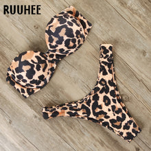 Load image into Gallery viewer, RUUHEE Bikini Swimwear Women Swimsuit 2020 Leopard Brazilian Bikini Set Push Up Bathing Suit Female Summer Beach Wear Biquini