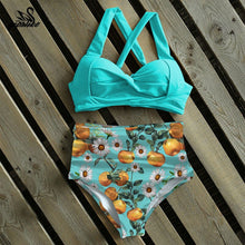 Load image into Gallery viewer, Sexy High Waist Bikini 2020 Halter Plus Size Swimwear Women Swimsuit Female Bikini Set Bodysuit Bathing Suit Summer biquini XXL