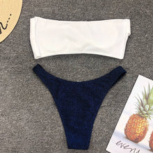 Load image into Gallery viewer, 2020 New Sexy Bikini Swimwear Women Swimsuit Off Shoulder Bikini Set Flash Low Waist Bathing Suit Summer Beachwear Swimming Suit