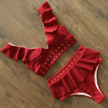 Load image into Gallery viewer, 2020 New High Waist Bikini Swimwear Women Swimsuit Push Up Bikinis Women Bathing Suit Biquini Ruffle Bikini Summer Beach Wear