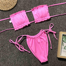 Load image into Gallery viewer, Sexy Butterfly Print Bandeau Polka Dot Bikini Swimsuit Female Swimwear Women Two-pieces Bikini set Bather Bathing Suit V1242B