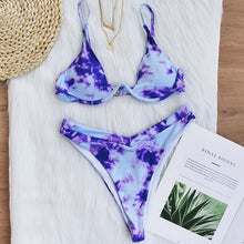 Load image into Gallery viewer, Bikini 2020 Summer Bandage Swimsuit Women Push Up Swimwear Padded Bra Bikini Set Solid Beach Wear Bathing Suit Brazilian Biquini