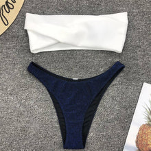 Load image into Gallery viewer, 2020 New Sexy Bikini Swimwear Women Swimsuit Off Shoulder Bikini Set Flash Low Waist Bathing Suit Summer Beachwear Swimming Suit