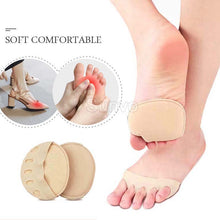 Load image into Gallery viewer, Five Toes Forefoot Pads for Women High Heels Half Insoles Calluses Corns Foot Pain Care Absorbs Shock Socks Toe Pad Inserts