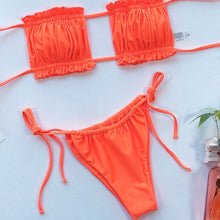Load image into Gallery viewer, OMKAGI Bandeau Bikini 2020 Swimsuit Women Swimwear Biquinis Sexy Push Up Swimming Bathing Suit Beachwear Micro Bikini Set
