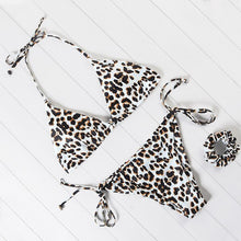 Load image into Gallery viewer, OMKAGI Bikini High Cut Leopard Bikini Set Bathing Suit Beachwear Push Up Swimwear Bikinis 2020 Mujer Swimsuit Swimwear Women
