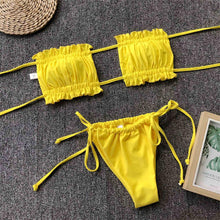 Load image into Gallery viewer, Sexy Butterfly Print Bandeau Polka Dot Bikini Swimsuit Female Swimwear Women Two-pieces Bikini set Bather Bathing Suit V1242B
