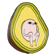 Load image into Gallery viewer, Avocado Enamel Pins Custom Fresh Fruit Brooches Bag Clothes Lapel Pin Cartoon Ghost Cat Pear Badge Funny Meme Jewelry Gift Kids
