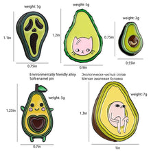 Load image into Gallery viewer, Avocado Enamel Pins Custom Fresh Fruit Brooches Bag Clothes Lapel Pin Cartoon Ghost Cat Pear Badge Funny Meme Jewelry Gift Kids
