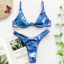 Load image into Gallery viewer, Bikini 2020 Summer Bandage Swimsuit Women Push Up Swimwear Padded Bra Bikini Set Solid Beach Wear Bathing Suit Brazilian Biquini
