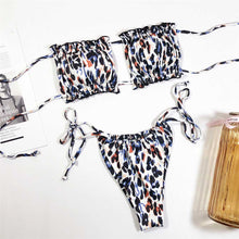 Load image into Gallery viewer, Sexy Butterfly Print Bandeau Polka Dot Bikini Swimsuit Female Swimwear Women Two-pieces Bikini set Bather Bathing Suit V1242B
