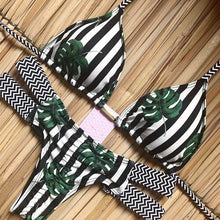 Load image into Gallery viewer, 2019 Brazilian Bikini Print Swimwear String Mini Swimsuit Sexy Halter Swimsuit New Lace-up Beach wear Women Thong Micro Bikini
