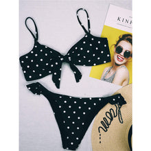 Load image into Gallery viewer, 2020 Sexy Blue Bow Polka Dot Bikini Women Swimwear Female Swimsuit Two-piece Bikini set Brazilian Bather Bathing Suit Swim V1672
