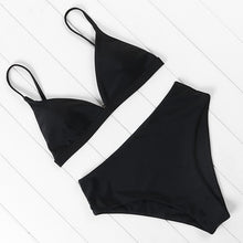 Load image into Gallery viewer, OMKAGI 2020 Bikini Swimwear Swimsuit Women Solid Bathing Suit Green Neno Bikini Set With Pad Female High Waist Beachwear Biquin

