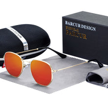 Load image into Gallery viewer, BARCUR Classic Retro Reflective Sunglasses Man Hexagon Sunglasses Metal Frame Eyewear Sun Glasses With Box Oculos De Sol gafas
