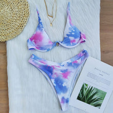 Load image into Gallery viewer, Bikini 2020 Summer Bandage Swimsuit Women Push Up Swimwear Padded Bra Bikini Set Solid Beach Wear Bathing Suit Brazilian Biquini
