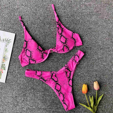 Load image into Gallery viewer, Sexy V-bar Underwired Bikini 2020 Female Swimsuit Women Swimwear Two-piece V shape Wire Bikini set Bather Bathing Suit Swim V439
