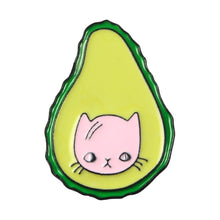 Load image into Gallery viewer, Avocado Enamel Pins Custom Fresh Fruit Brooches Bag Clothes Lapel Pin Cartoon Ghost Cat Pear Badge Funny Meme Jewelry Gift Kids
