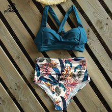 Load image into Gallery viewer, Sexy High Waist Bikini 2020 Halter Plus Size Swimwear Women Swimsuit Female Bikini Set Bodysuit Bathing Suit Summer biquini XXL
