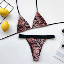 Load image into Gallery viewer, OMKAGI Bikini High Cut Leopard Bikini Set Bathing Suit Beachwear Push Up Swimwear Bikinis 2020 Mujer Swimsuit Swimwear Women
