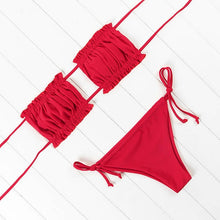 Load image into Gallery viewer, OMKAGI Bandeau Bikini 2020 Swimsuit Women Swimwear Biquinis Sexy Push Up Swimming Bathing Suit Beachwear Micro Bikini Set
