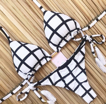 Load image into Gallery viewer, Plaid Bikini Swimwear Women 2020 Swimsuit Female Bikini Set Knot Push Up Bathing Suit Brazilian Biquini Swim Wear
