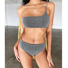 Load image into Gallery viewer, 2020 New Sexy Bikini Swimwear Women Swimsuit Off Shoulder Bikini Set Flash Low Waist Bathing Suit Summer Beachwear Swimming Suit

