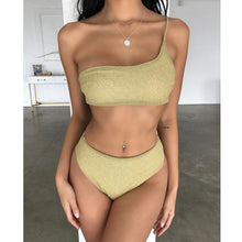 Load image into Gallery viewer, 2020 New Sexy Bikini Swimwear Women Swimsuit Off Shoulder Bikini Set Flash Low Waist Bathing Suit Summer Beachwear Swimming Suit
