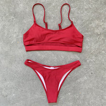Load image into Gallery viewer, Low Waist Hollow Bikini Woman Swimsuit Solid Sexy Brazilian Bikini Mujer 2019 Bath Suit Swimwear Women Summer Beachwear Biquini
