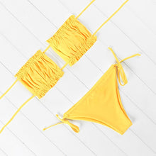 Load image into Gallery viewer, OMKAGI Bandeau Bikini 2020 Swimsuit Women Swimwear Biquinis Sexy Push Up Swimming Bathing Suit Beachwear Micro Bikini Set
