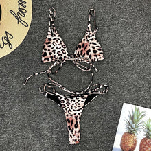 Load image into Gallery viewer, OMKAGI Bikini High Cut Leopard Bikini Set Bathing Suit Beachwear Push Up Swimwear Bikinis 2020 Mujer Swimsuit Swimwear Women
