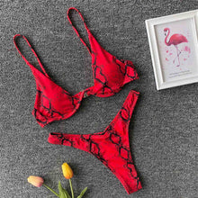 Load image into Gallery viewer, Sexy V-bar Underwired Bikini 2020 Female Swimsuit Women Swimwear Two-piece V shape Wire Bikini set Bather Bathing Suit Swim V439
