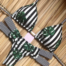 Load image into Gallery viewer, 2019 Brazilian Bikini Print Swimwear String Mini Swimsuit Sexy Halter Swimsuit New Lace-up Beach wear Women Thong Micro Bikini
