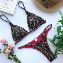 Load image into Gallery viewer, OMKAGI Bikini High Cut Leopard Bikini Set Bathing Suit Beachwear Push Up Swimwear Bikinis 2020 Mujer Swimsuit Swimwear Women
