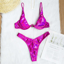 Load image into Gallery viewer, Sexy V-bar Underwired Bikini 2020 Female Swimsuit Women Swimwear Two-piece V shape Wire Bikini set Bather Bathing Suit Swim V439
