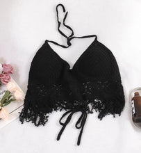 Load image into Gallery viewer, summer holiday beach camis lady sexy tassels crochet camisole women sexy tassels bikini camis female crochet halter bikini tops
