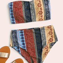Load image into Gallery viewer, High Leg Bandeau bikini set Swimwear female two pieces swimsuit High Waist Bikini Women Bathing Suit biquini

