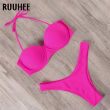 Load image into Gallery viewer, RUUHEE Bikini Swimwear Women Swimsuit 2020 Leopard Brazilian Bikini Set Push Up Bathing Suit Female Summer Beach Wear Biquini
